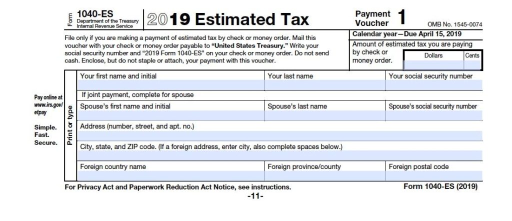 Form 1040-ES