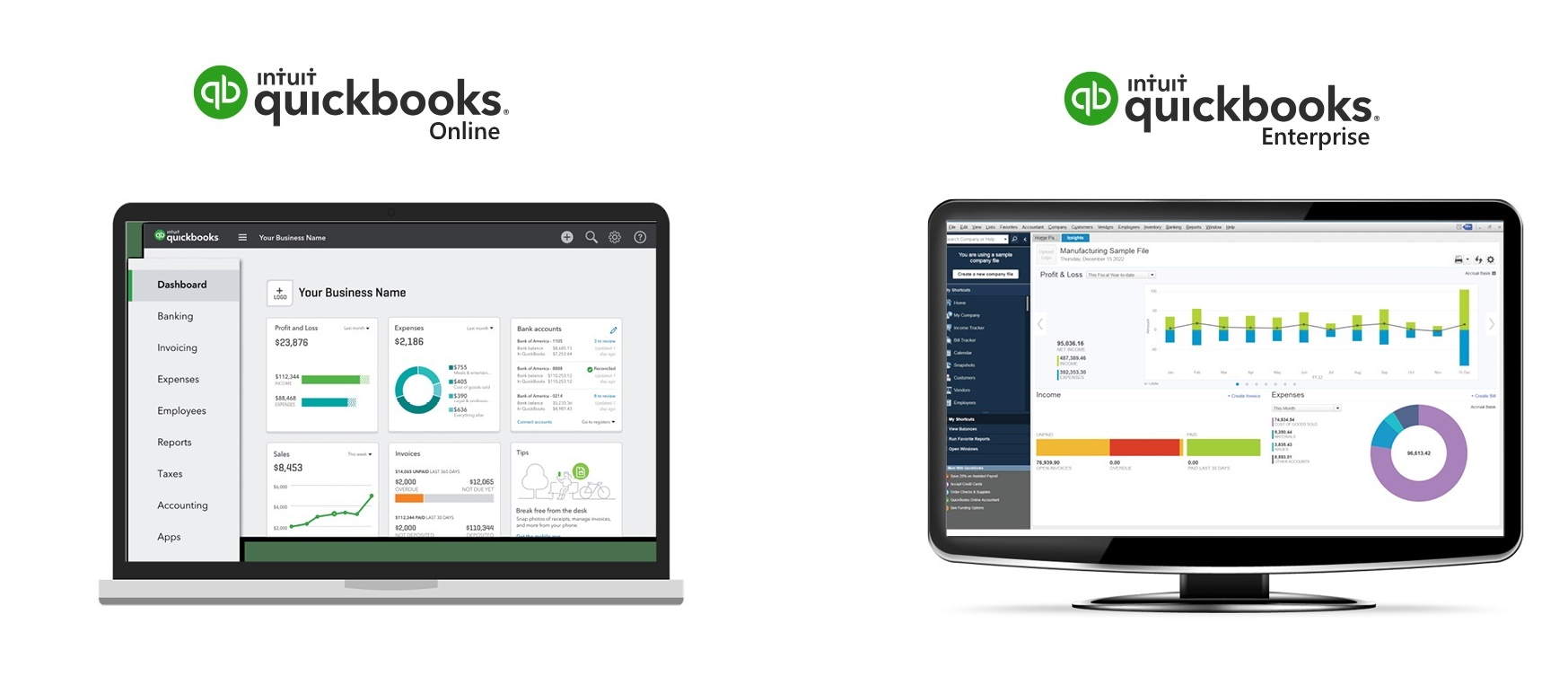 quickbooks online vs. godaddy bookkeeping price