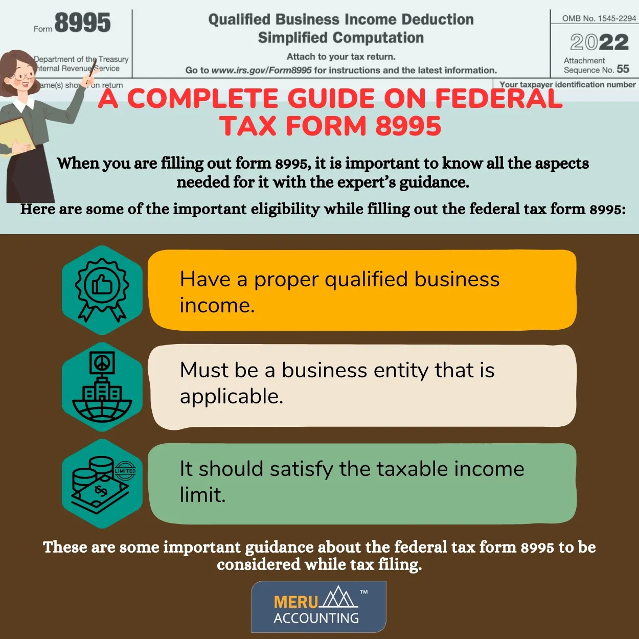 A Complete Guide on federal tax form 8995.
