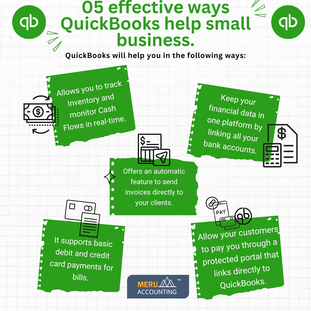 05 effective ways QuickBooks help small business.
