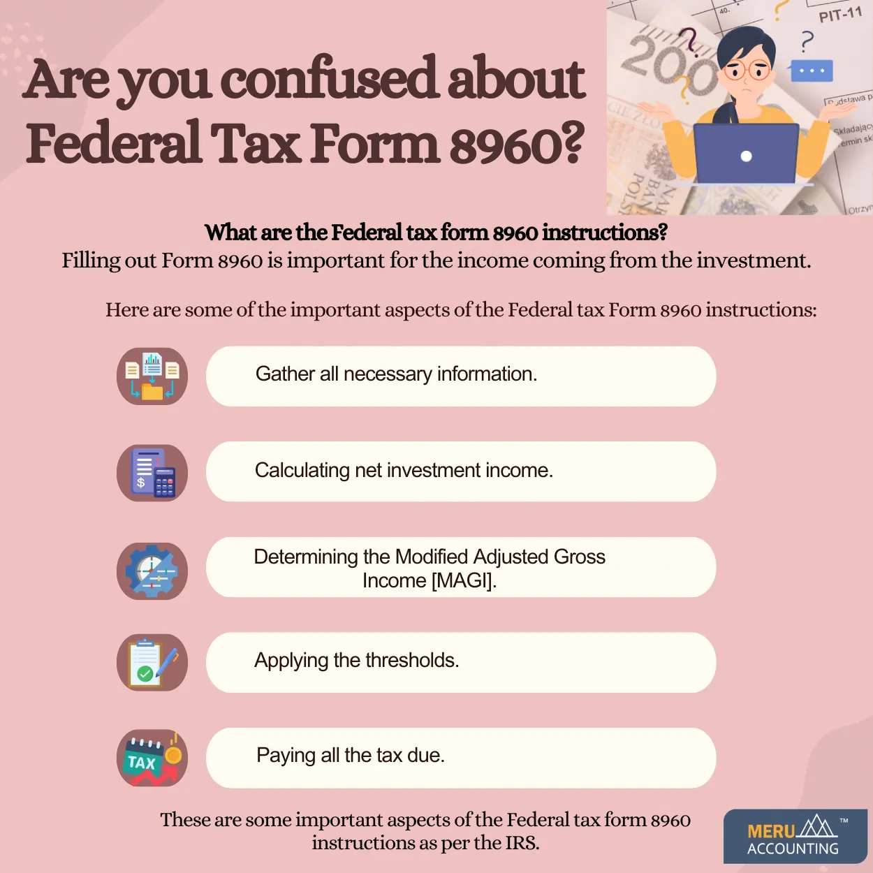 Are you confused about Federal Tax Form 8960? 